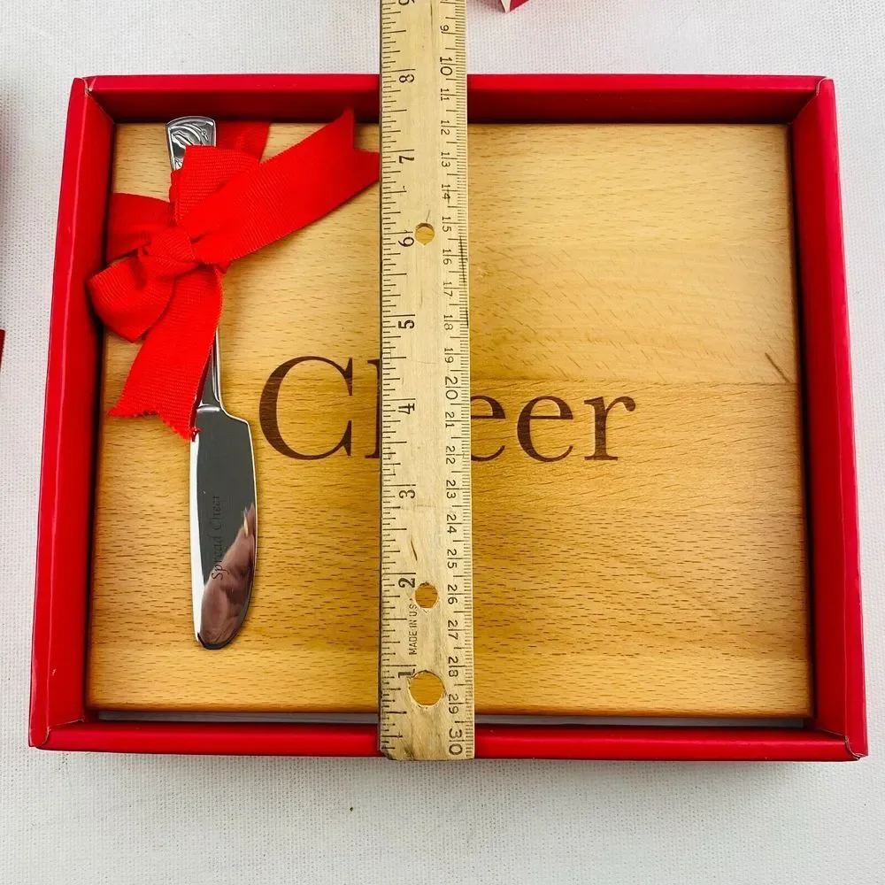 Lenox Holiday Cheer Wood Board with Knife Spread Cheer‎ Holiday Gift Set Open
